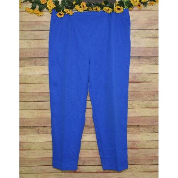 Draper's & Damon's Ladies Plus 22W Cobalt Blue Pants Elastic Waist Straight Leg - Picture 1 of 7